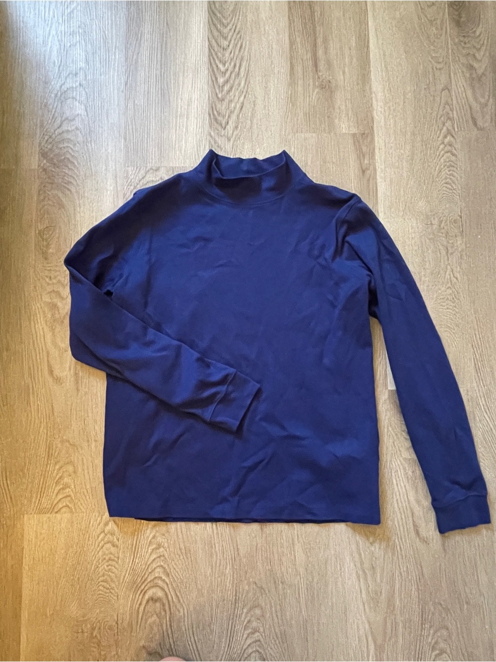 Royal blue mock neck cotton l.l. Bean long sleeve womenโs M